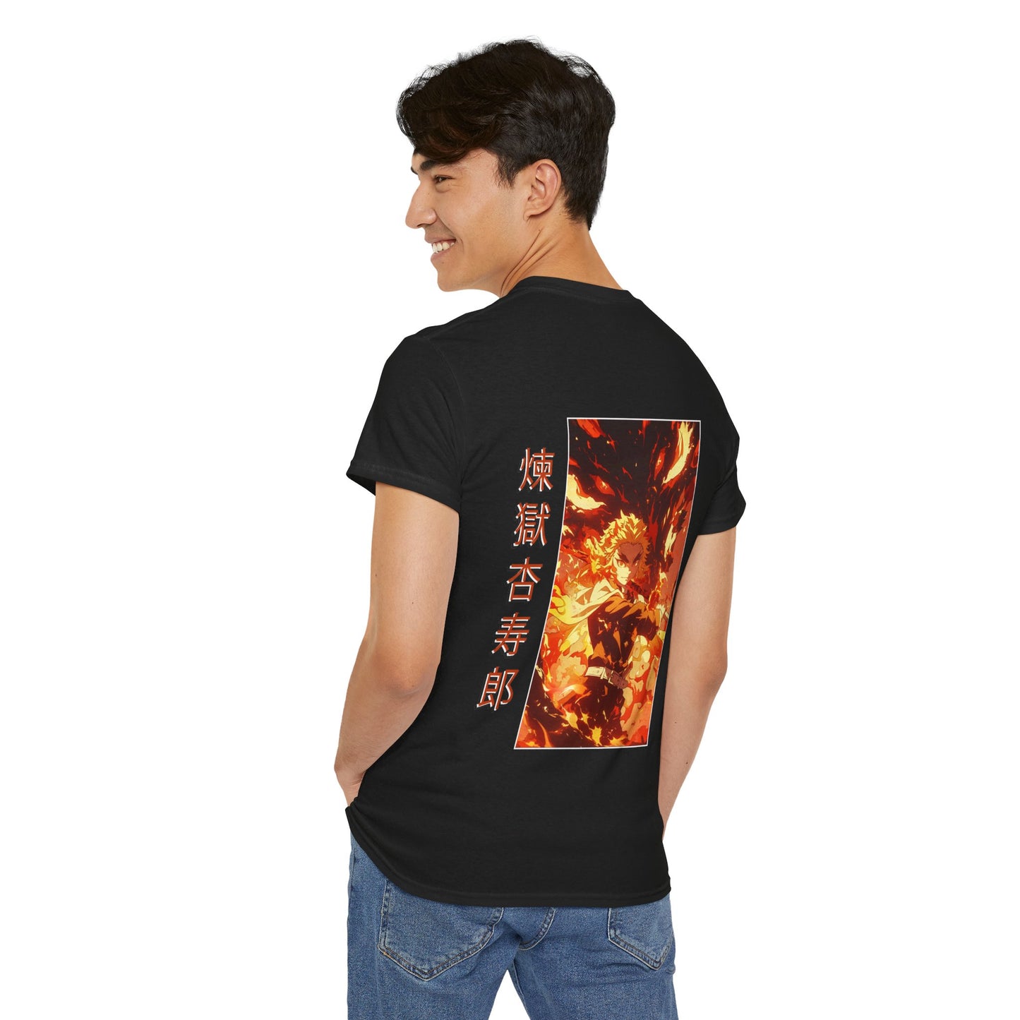 Demon Slayer T-Shirt - Rengoku Back and Front