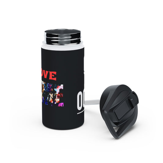 Stainless Steel Water Bottle, Standard Lid - I Love Anime + Logo