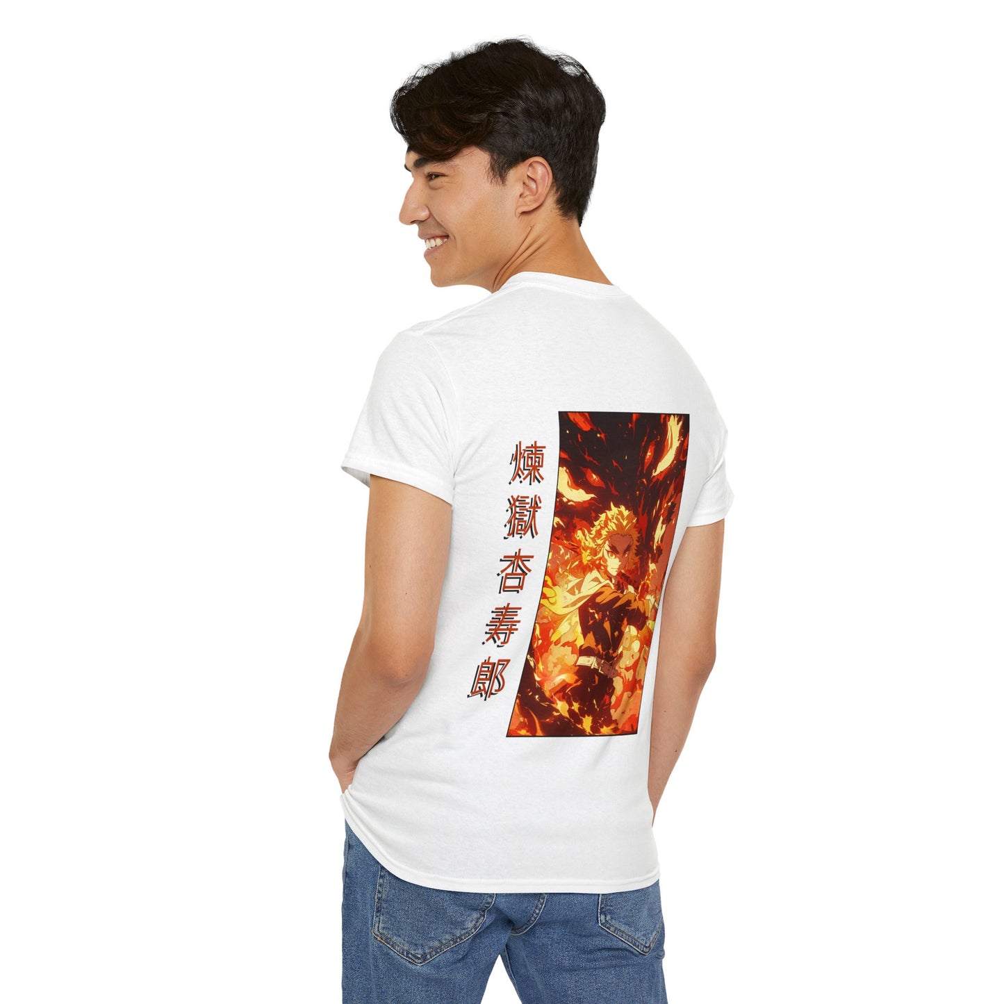 Demon Slayer T-Shirt - Rengoku Back and Front